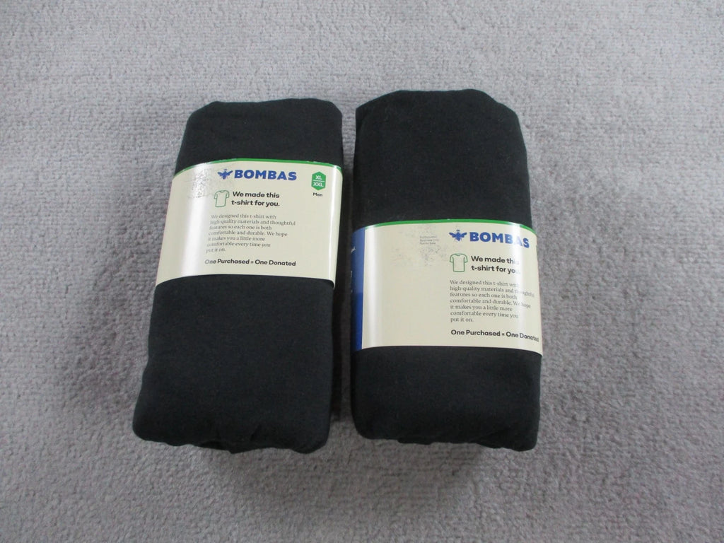 Bombas T Shirt Lot of 2 Mens XL - 2XL Black Plain Minimalist Blank Crewneck Tee
