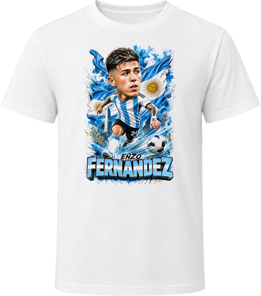 Enzo Fernandez Argentina Soccer Caricature 2026 World Cup T Shirt