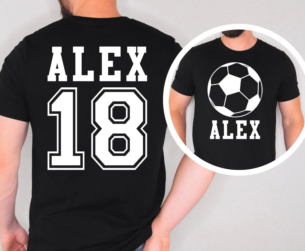 Personalised Football Shirt Custom Name Number Soccer Tee Team Gift Xmas Tops