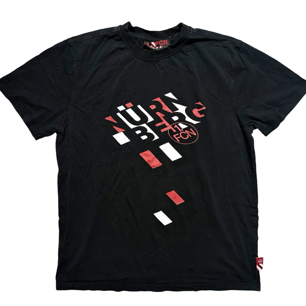 1. FC Nürnberg FCN Soccer Graphic T Shirt Black XL Boxy Fit Thick Cotton Tee