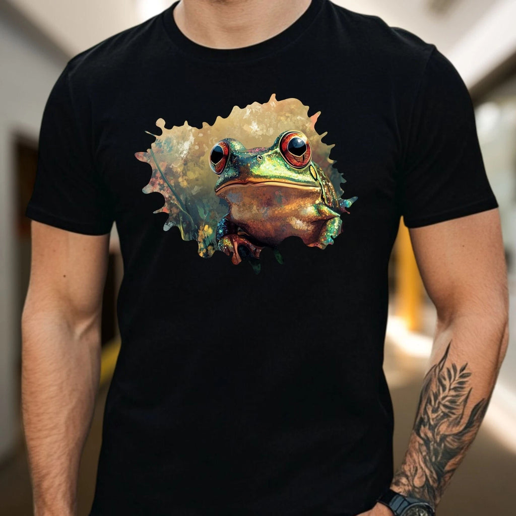 Mens Frog Motif Cotton T Shirt Size XS to 5XL