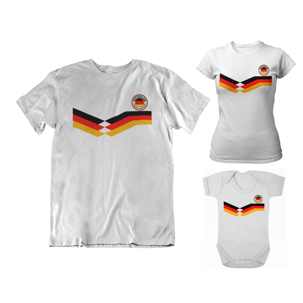 Adult or Kids GERMANY Retro Strip Football TShirt 2026 German Euro World Cup