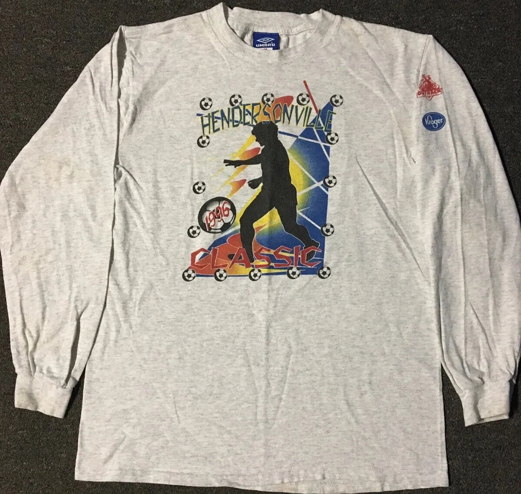 Vtg 90s Umbro Hendersonville Soccer Faded Shirt M USA School Track Grunge PE 80s