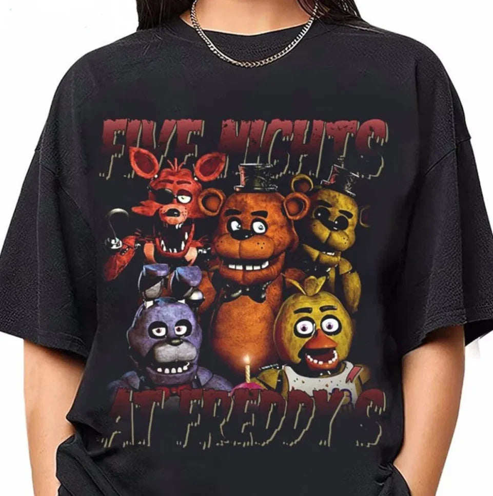 Vintage 90s Five Nights At Freddy's T-Shirt, Gift For Fan, Short Sleeve, Unisex