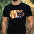 Mens Owl Sunglasses Print Cotton T-Shirt Size XS to 5XL