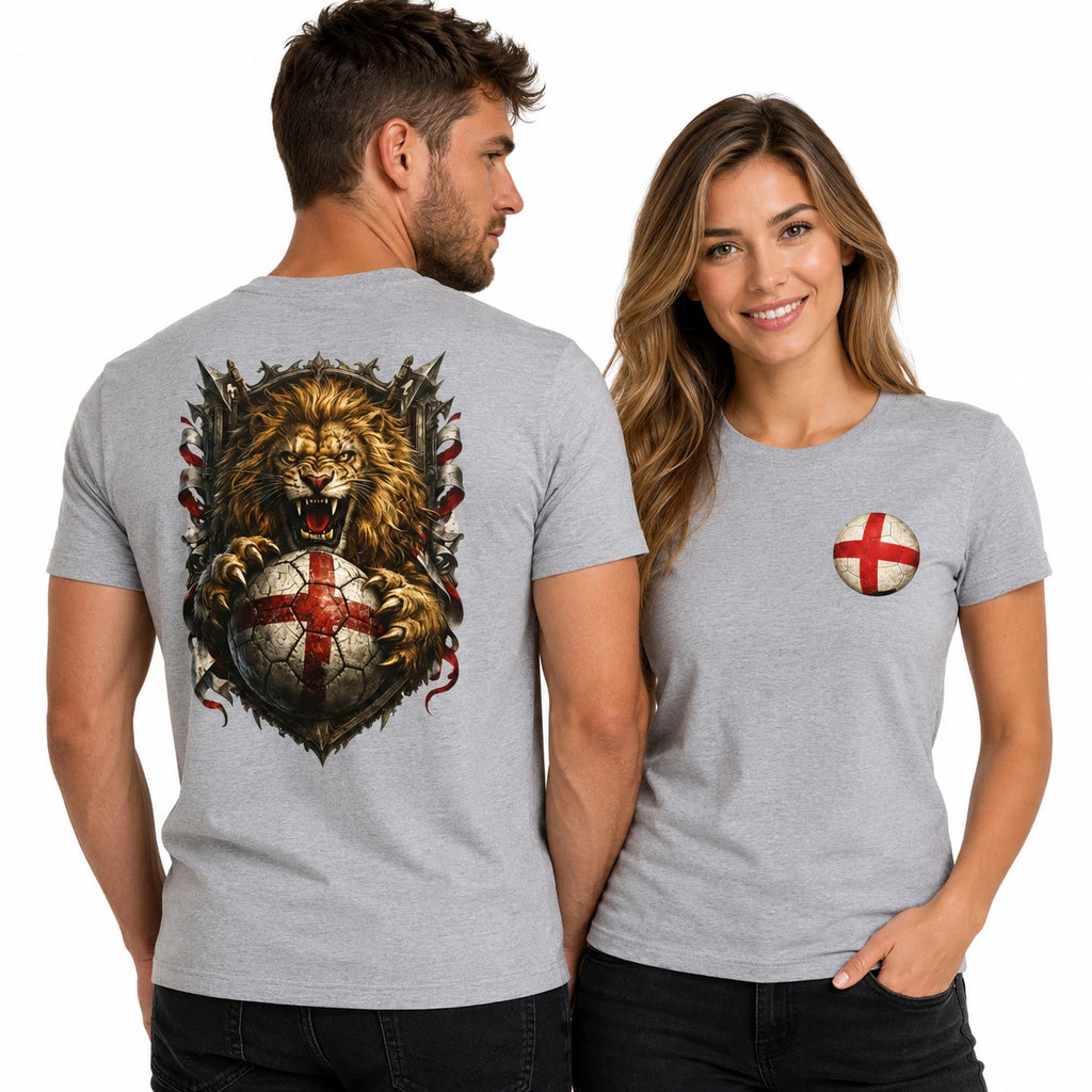 Lion With St George Soccer Ball T Shirt English Football Graphic Tee Unisex