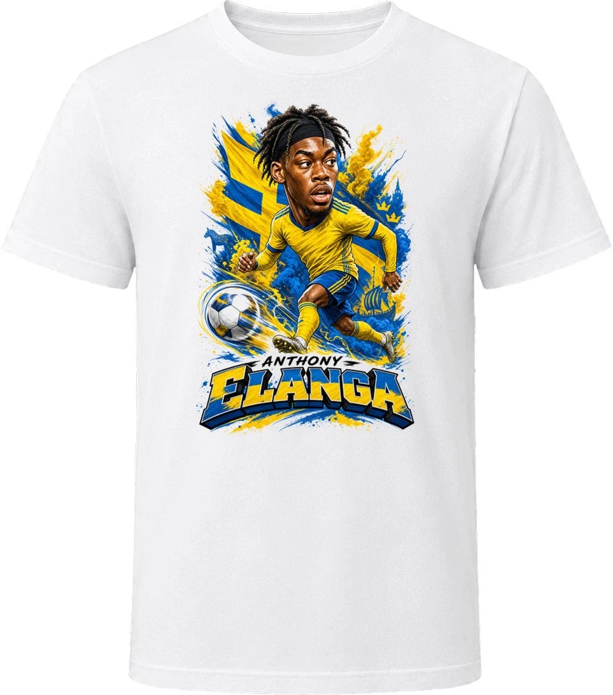Anthony Elanga Sweden Soccer Caricature 2026 World Cup T Shirt