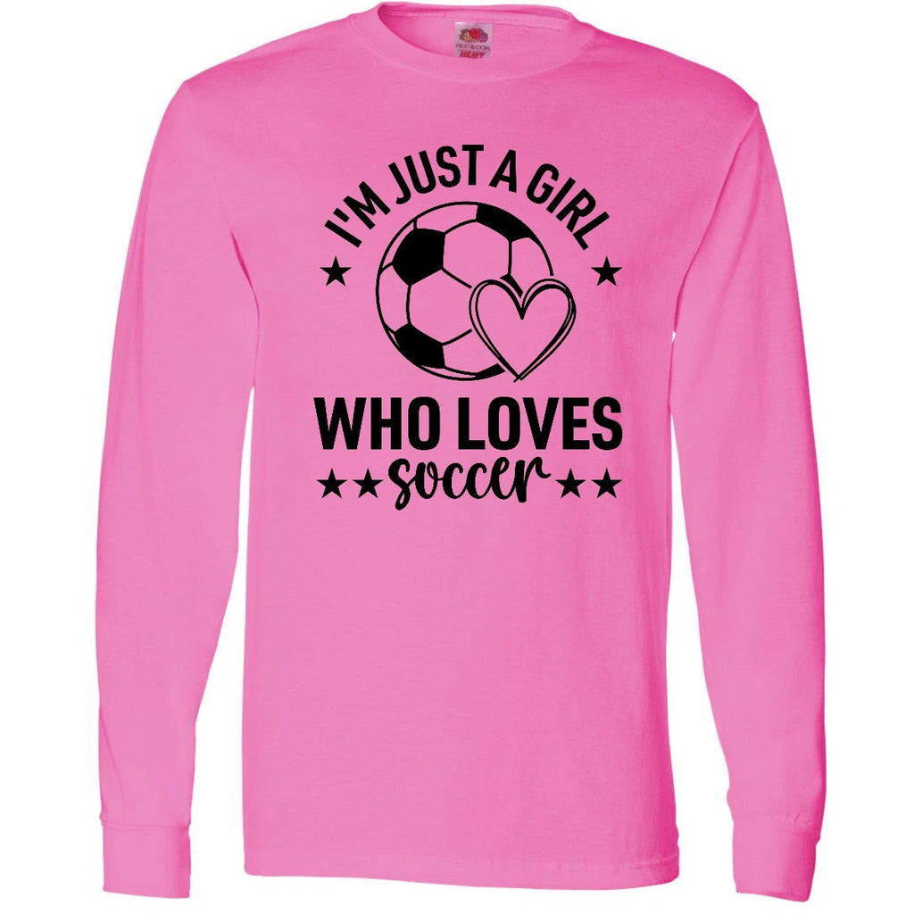 Inktastic Just A Girl Who Loves Soccer Long Sleeve T-Shirt Sports Game Mens Tee