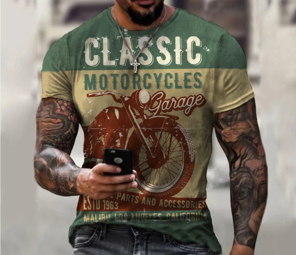 Motorcycle Motorbike Racing 3D Streetwear T-Shirt Tee Costumes Polyester
