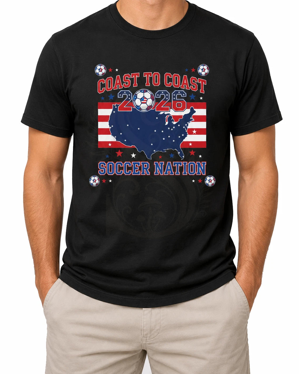 Coast to Coast 2026 Soccer Nation USA Soccer Fan Patriotic T Shirt