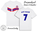 Croatia Strip T-Shirt 2026 Personalised Name & No Adult Kids Baby, Football Euro