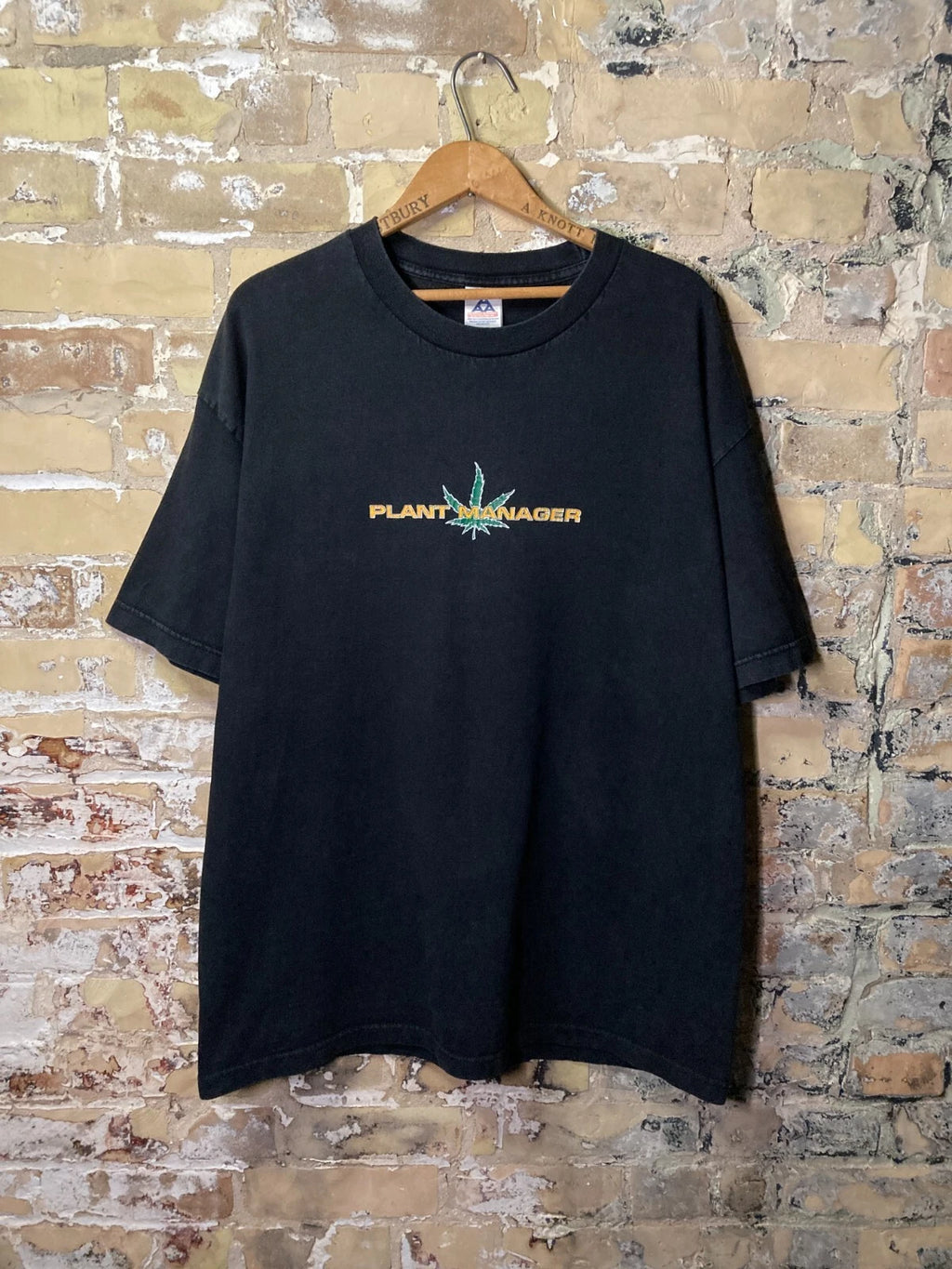 Y2K Plant Manager Stoner Statement T-Shirt- Black - XL