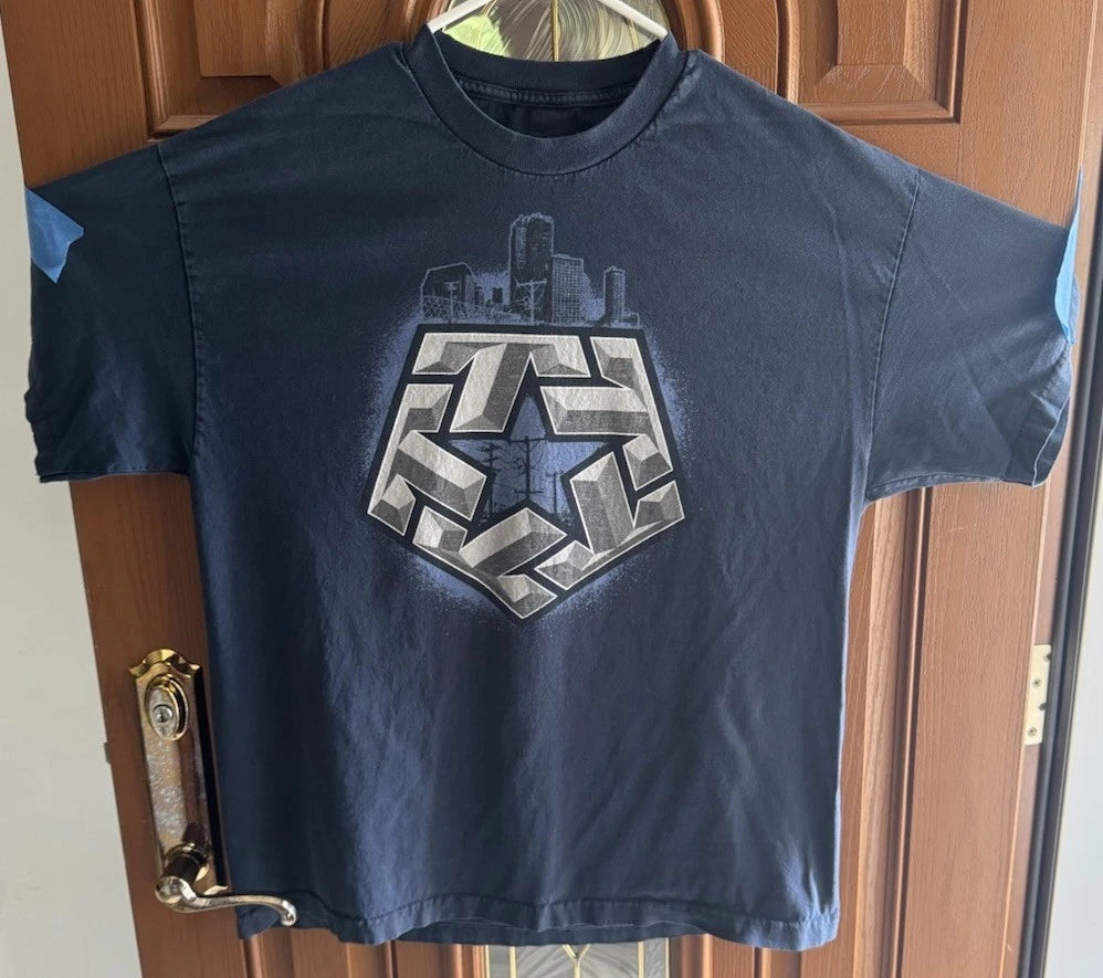 Tribal Streetwear T-Shirt XL In Blue Graffiti Style Graphic Tee