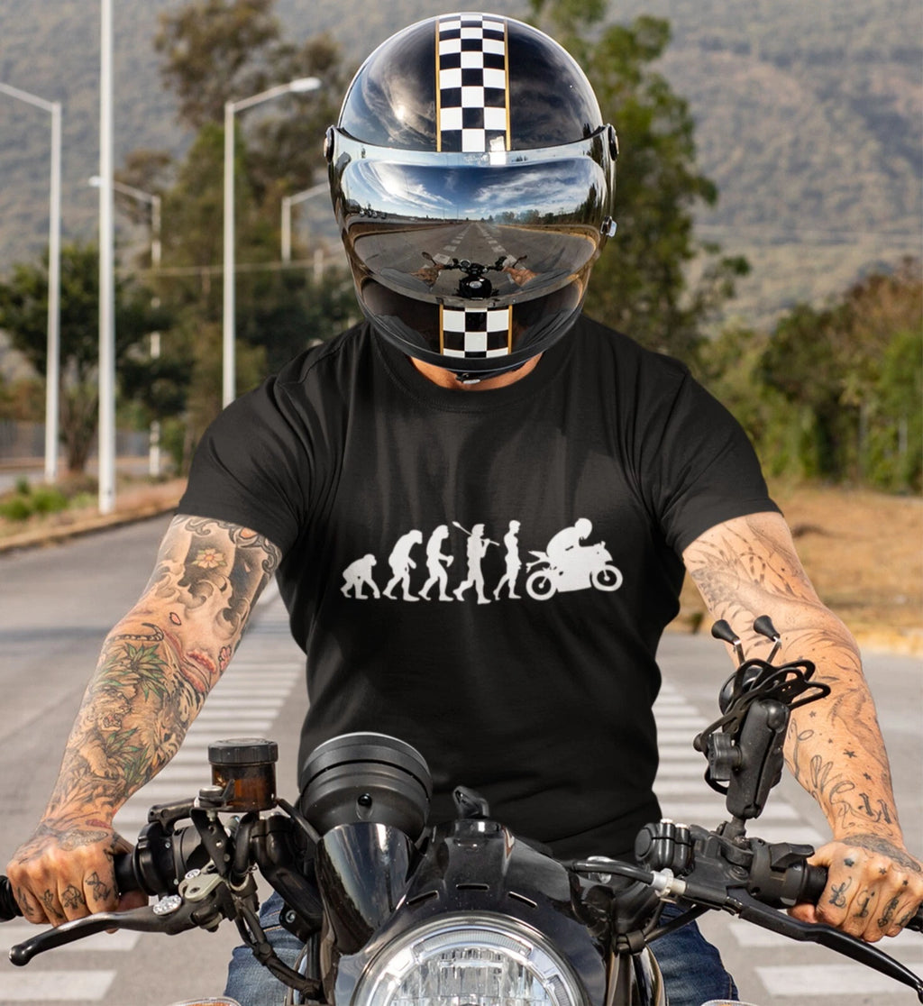 Biker Evolution T-shirt Biking Bike Riding Rider Race Track Adults kids XMAS Top