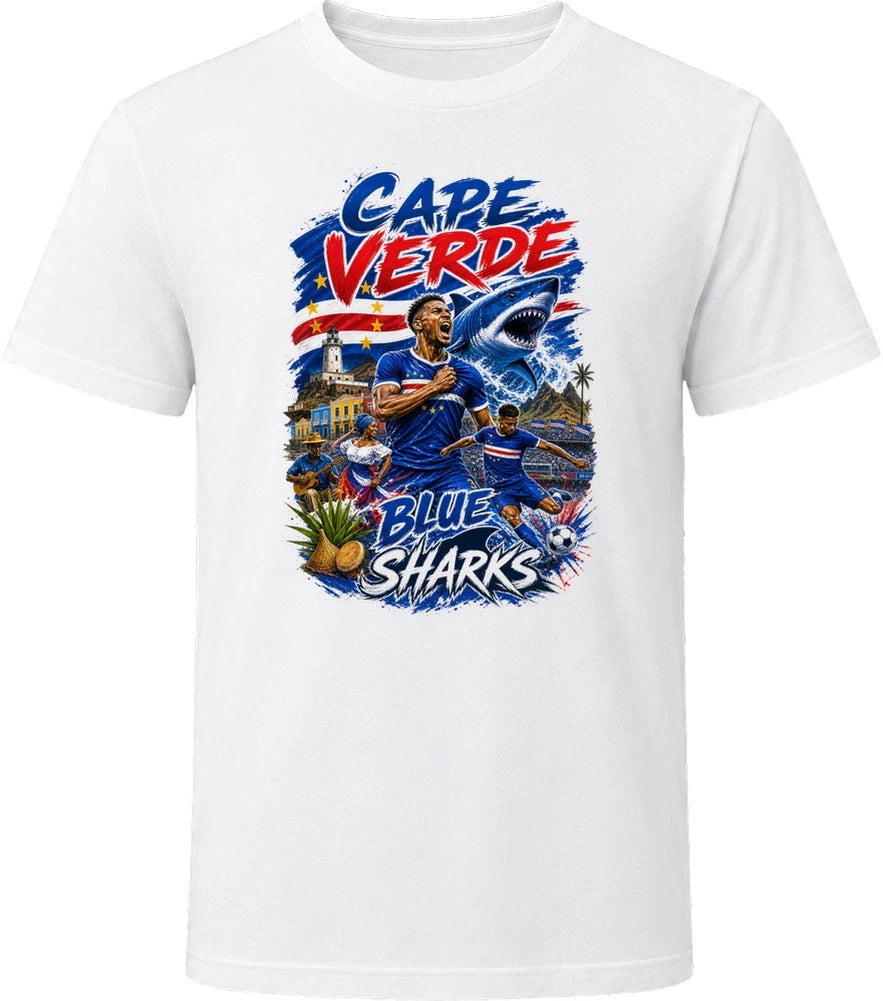 Cape Verde Blue Sharks Soccer Football 2026 National Pride T Shirt