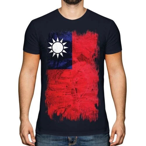 Taiwan Grunge Flag Men's T-Shirt Zh ? Nghuá Mínguó Taiwanese Taiwan T-Shirt