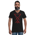 Red Sigil of Lucifer Seal of Satan Grimoire Unisex Short Sleeve V-Neck T-Shirt