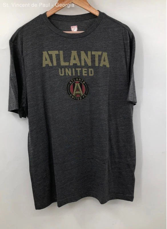 Unisex MLS Gray Atlanta United Short Sleeve Tee Shirt Soccer - Size Large