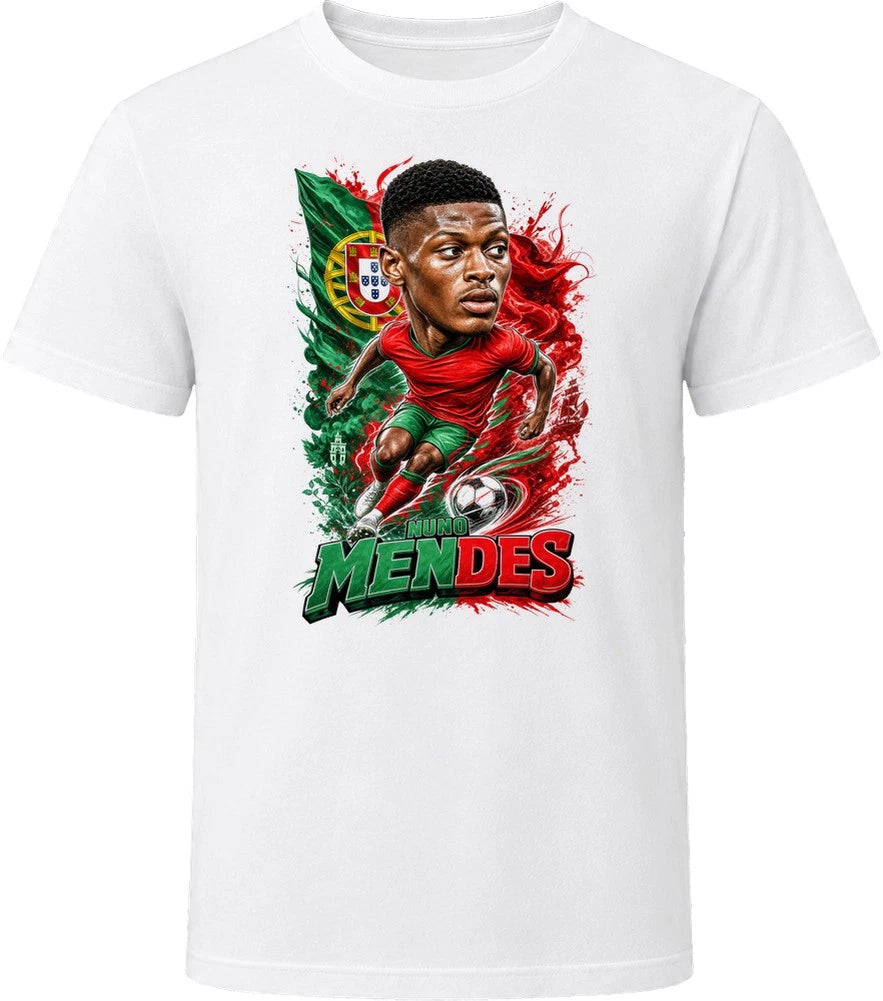 Nuno Mendes Portugal Soccer Caricature 2026 World Cup T Shirt