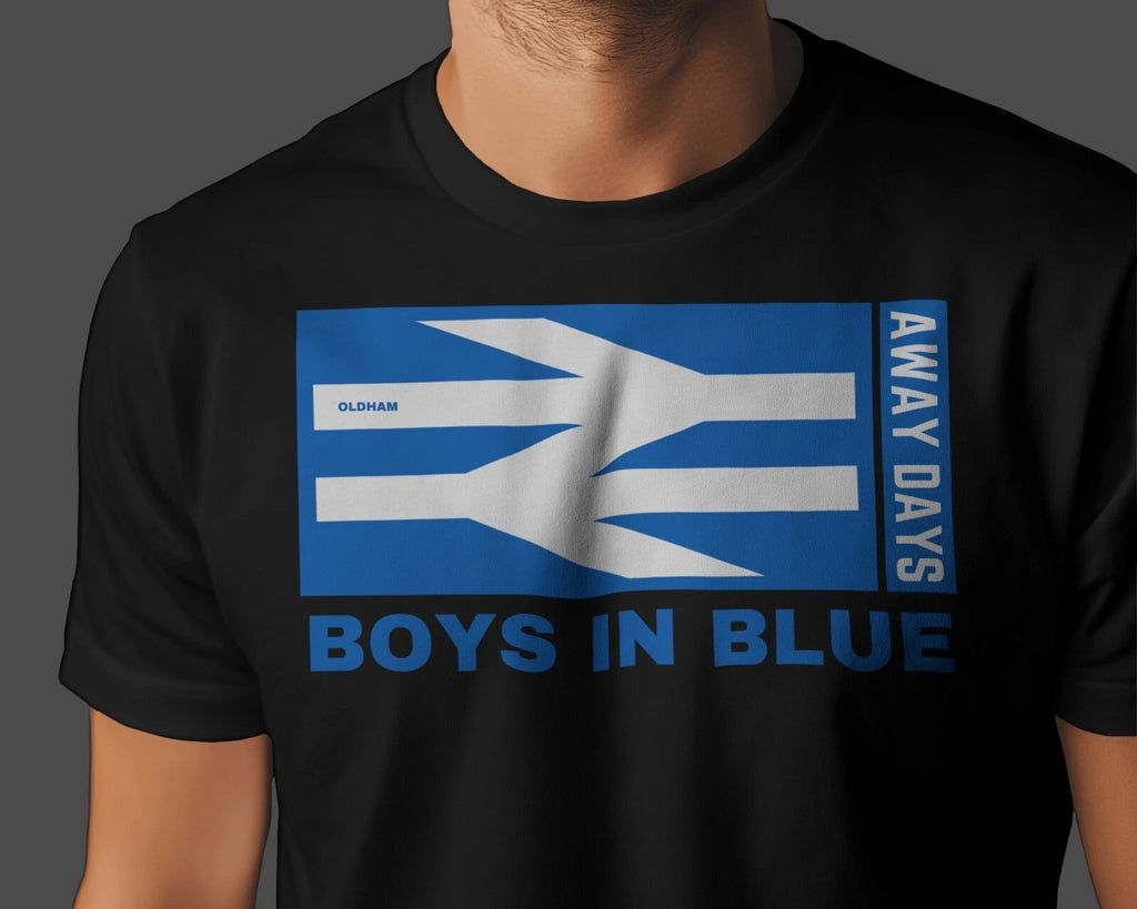 BOYS IN BLUE Away Days T-Shirt | Oldham Latics Boundary Park Athletic Blues