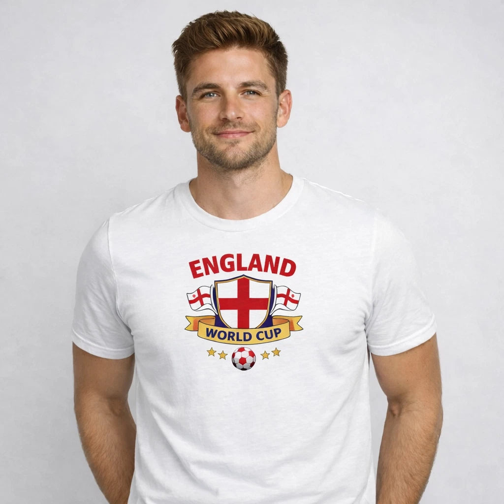 England Football T-Shirt World Cup 2026 Mens Fan Shirt Flag Gift Top Cotton Tee