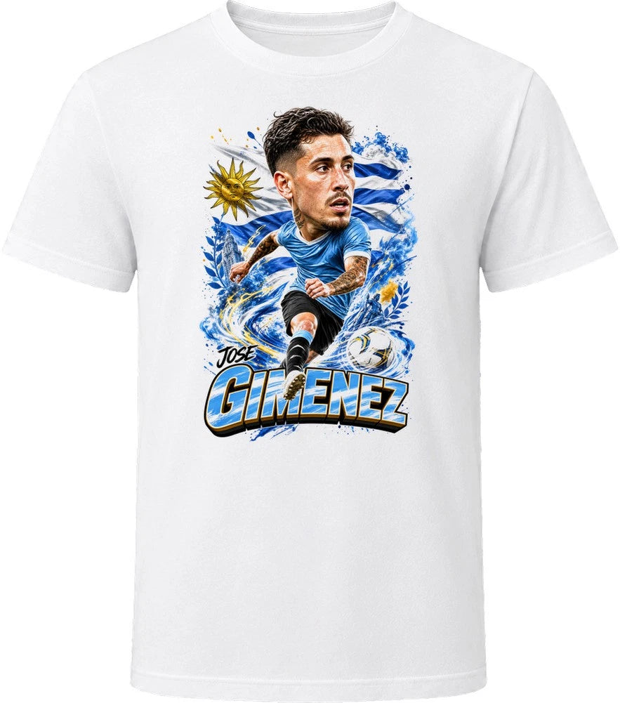 Jose Maria Gimenez Uruguay Soccer Caricature 2026 World Cup T Shirt