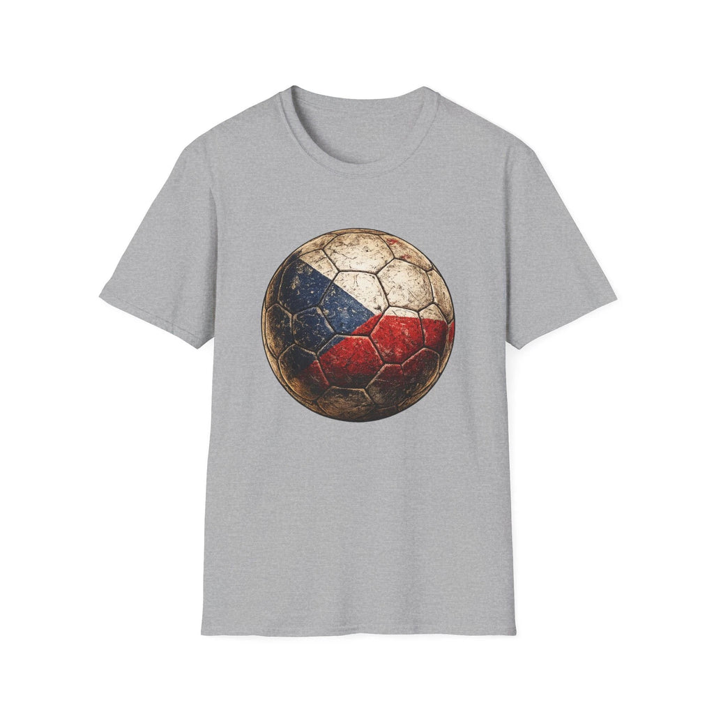 Vintage Czech Flag Soccer Ball T-Shirt Retro Czechia Football Fan Tee