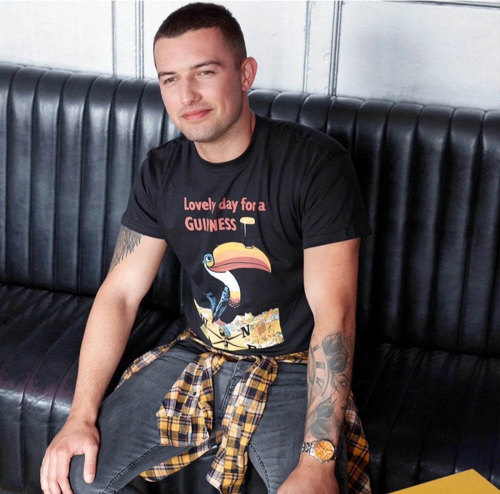 Lovely Day for a Guinness Black T-Shirt Cotton Men's Beer Toucan Summer Tee Tee