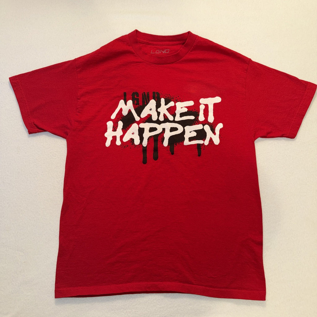 LGND Make It Happen T Shirt Mens L Red Graphic Motivational Streetwear