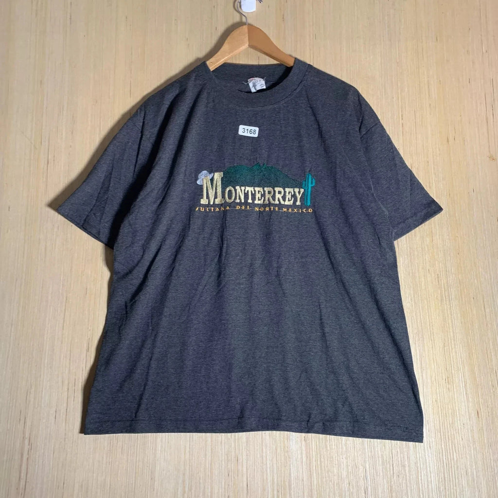Vintage Monterrey Mexico Shirt Adult Large Grey Short Sleeve Men's Pullover Y2K