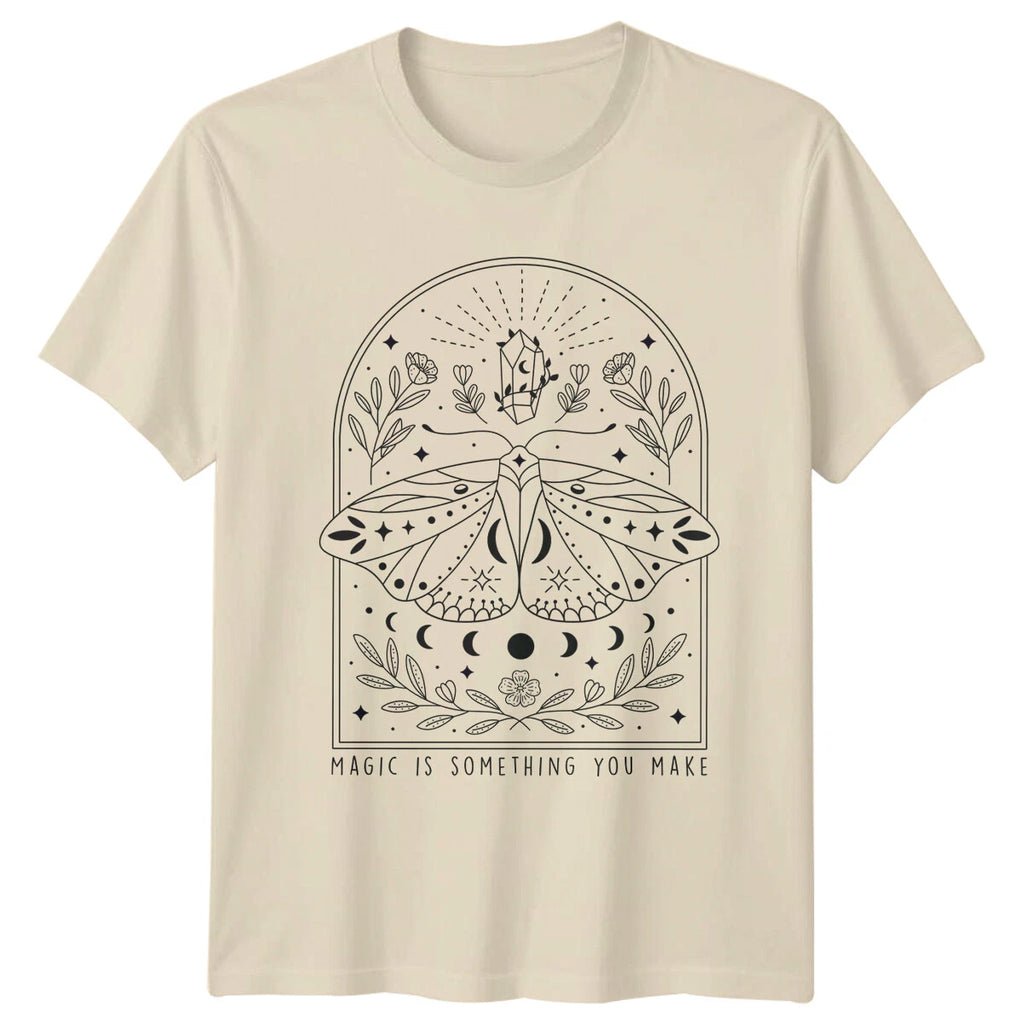 Magic Is Something You Make Moth Celestial Boho T-Shirt