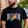 Men’s Soccer Goalkeeper T-Shirt – Vibrant Watercolor Design, Sports Fan Gift