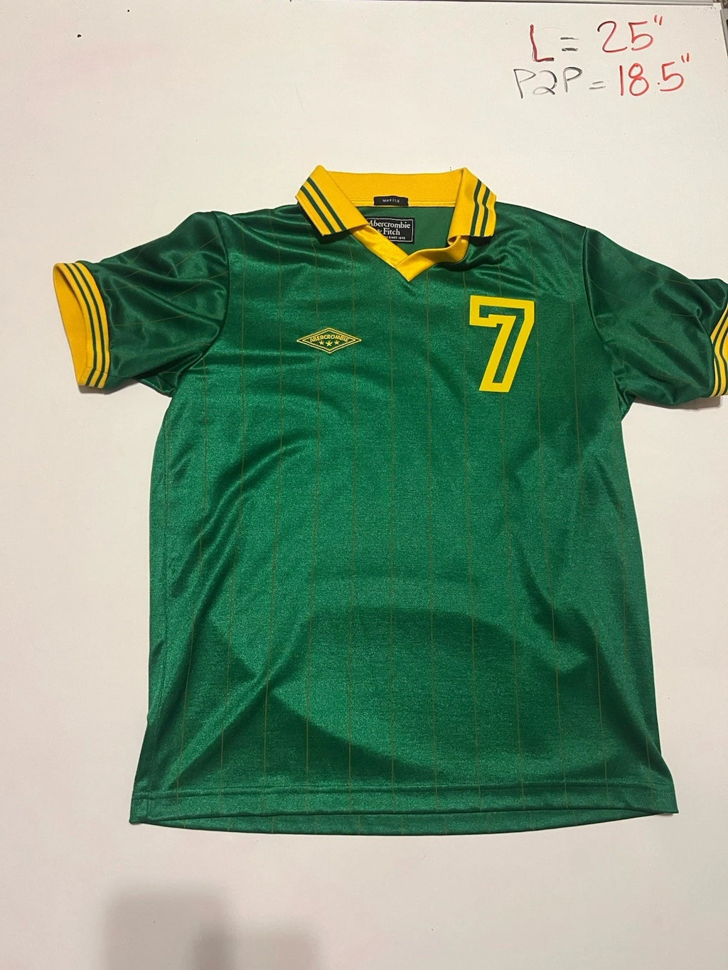Vintage Abercrombie & Fitch Preppy Collared Soccer Style Jersey Shirt Size Small