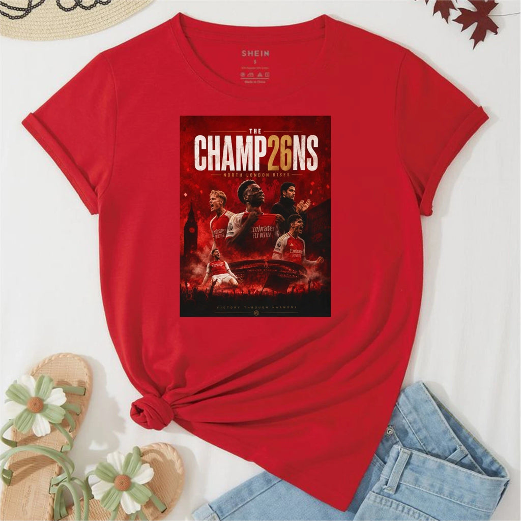 Champions Football T-Shirt, Winner 2026 League North London Rises Legends Shirt