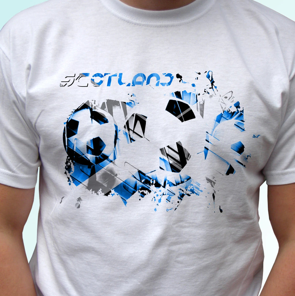 Scotland football flag white t shirt soccer style design mens womens kids