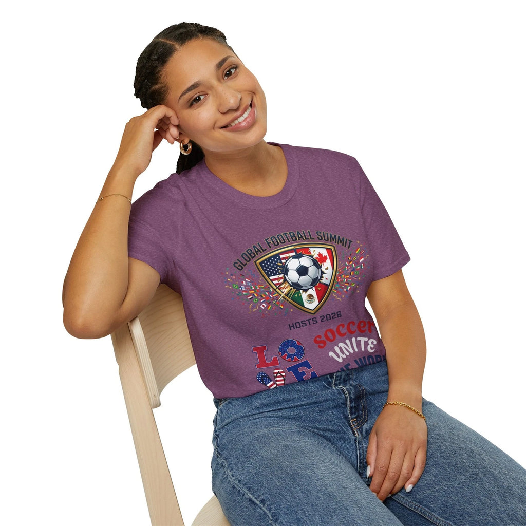 Global Football Summit T-Shirt | Soccer Crest, Flags, World FOOTBALL 2026 Theme