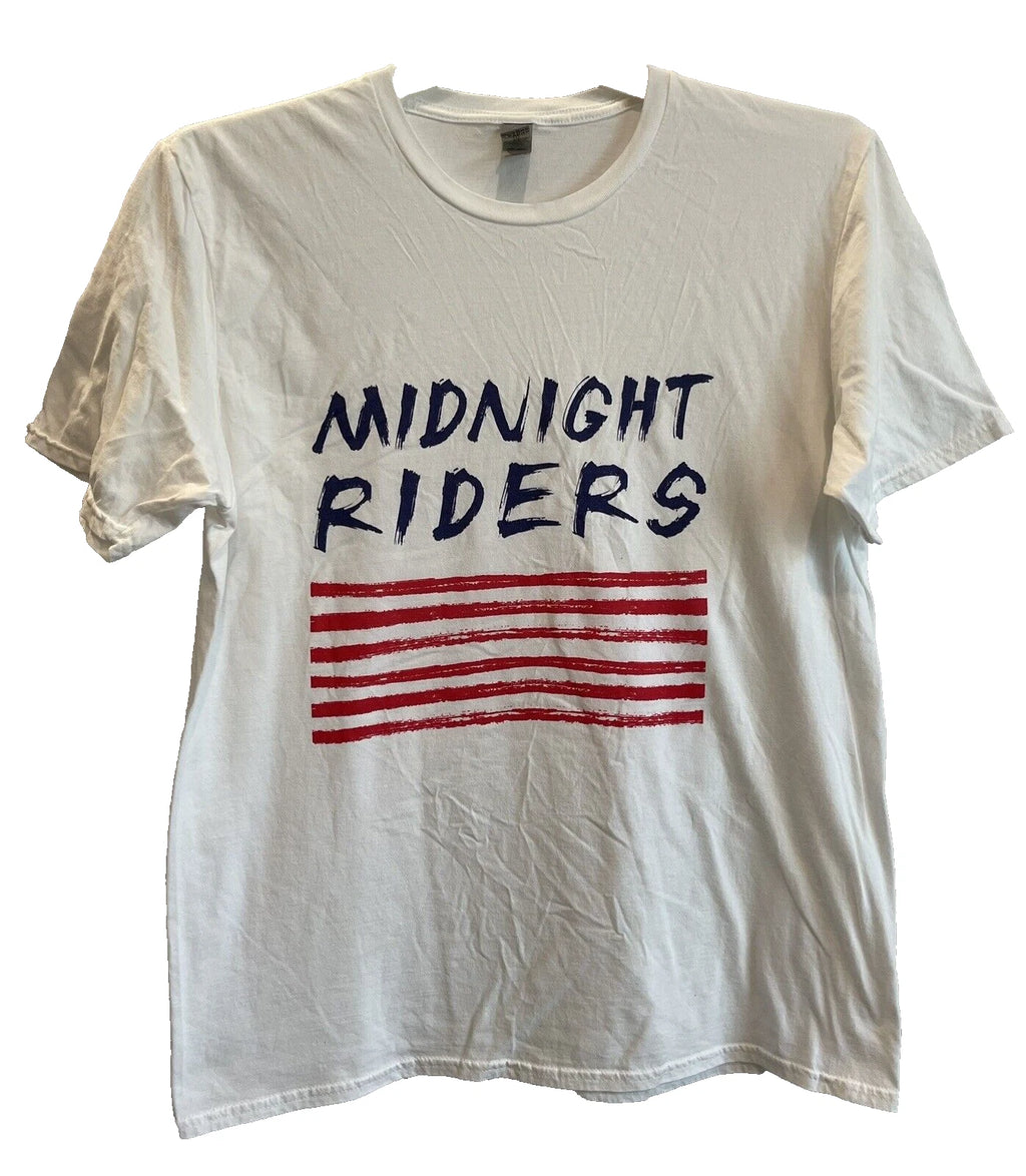 Midnight Riders Soccer Crayon Flag T-Shirt Large White ❤️NEW💙Gildan Soft Style