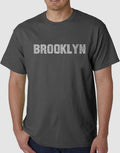 LA Pop Art Men's Gray Brooklyn Graphic Print Short Sleeve T-Shirt Size M