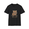 Wombat Cute Kawaii Illustrated Black Tee Animal Nature Graphic T-Shirt