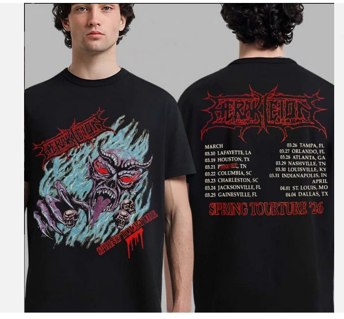 Herakleion Spring Torture 2026 Tour T-Shirt North America Dates Back