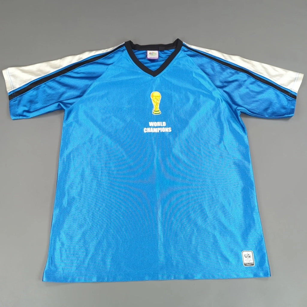 World Cup Germany 2006 Promo Jersey Mens Large Blue Soccer Football Y2K Retro
