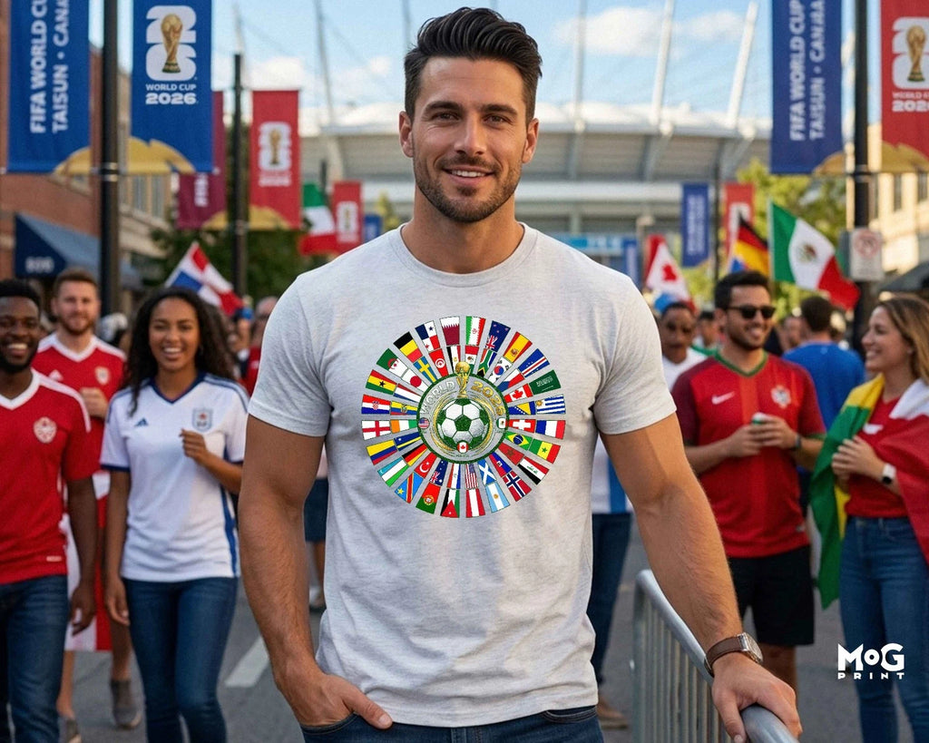 Football Cup 2026 Flags T-shirt USA Canada Mexico World Soccer Fan Match Day Tee