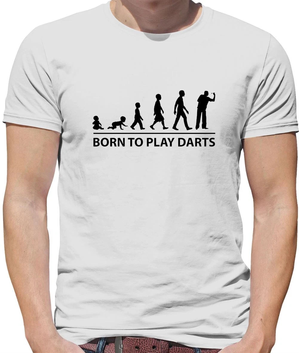 Born To Play Darts - Mens T-Shirt - Player Board Dart Pub Van Gerwen