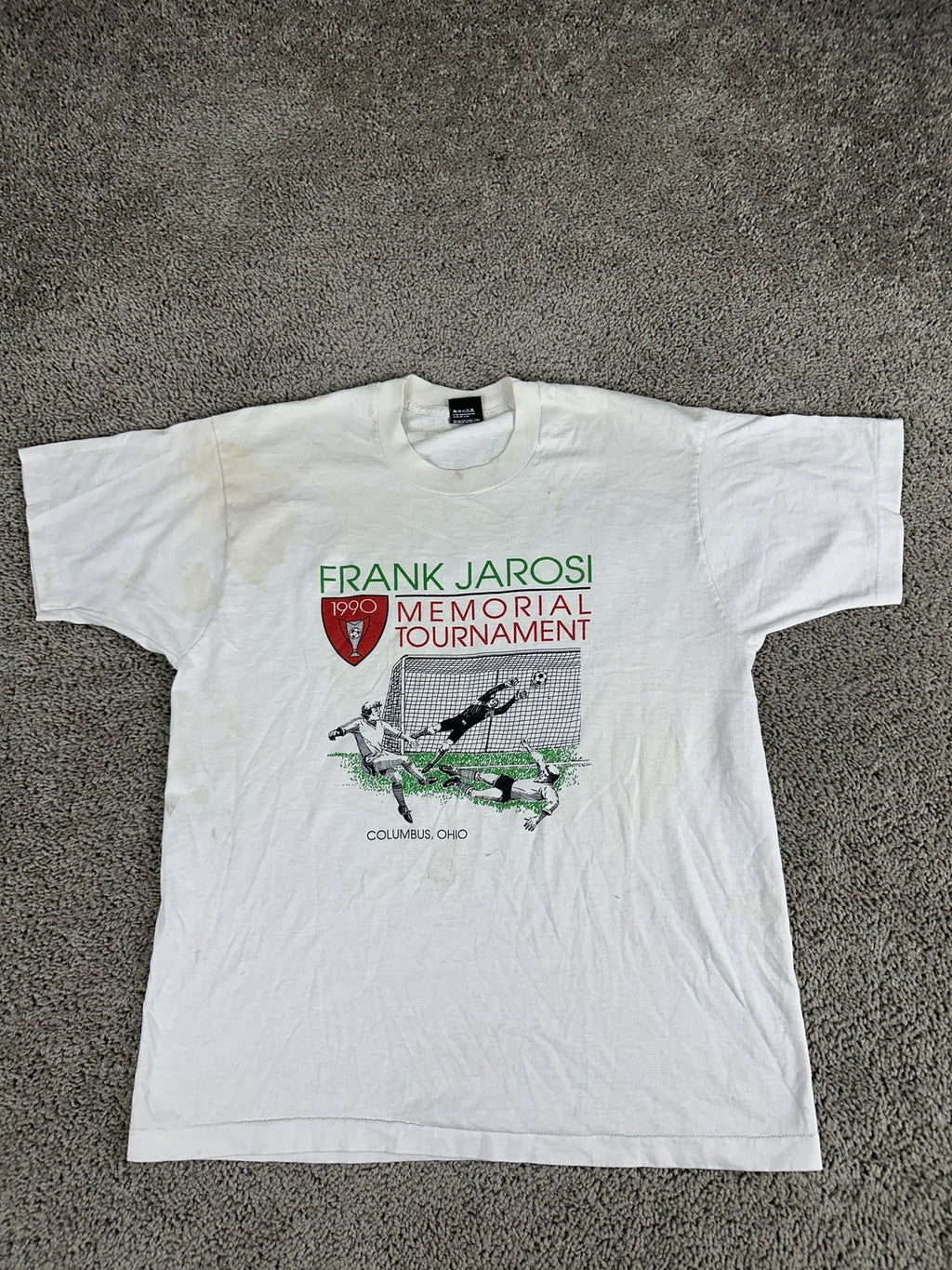 Vintage Frank Jarosi Memorial Tournament Shirt Mens XL Soccer Columbus 1990 90s