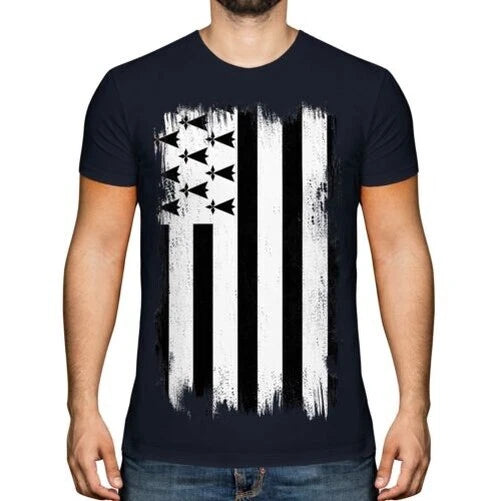 BRITTANY GRUNGE FLAG MENS T-SHIRT TEE TOP FOOTBALL GIFT SHIRT CLOTHING JERSEY