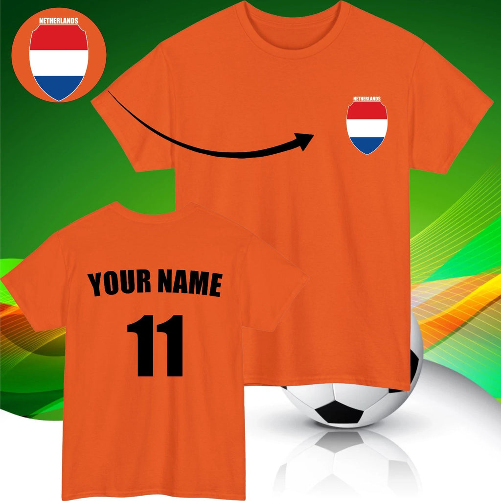 Personalised Netherland Football T-Shirt Custom Name And Number Sports Lover Top