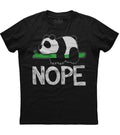 Nope Not Today Funny Lazy Panda lover Womens Short Sleeve Cotton Black T-shirt
