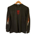 West Coast Choppers Vintage Flame Skull Red Black Long Sleeve Sz L Shirt REPRINT