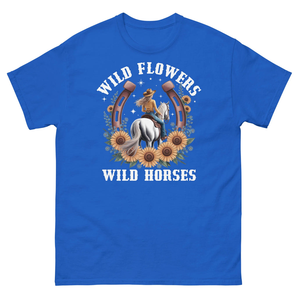 Wild Flowers Wild Horses Western Cowgirl Country Boho Unisex Classic Tee