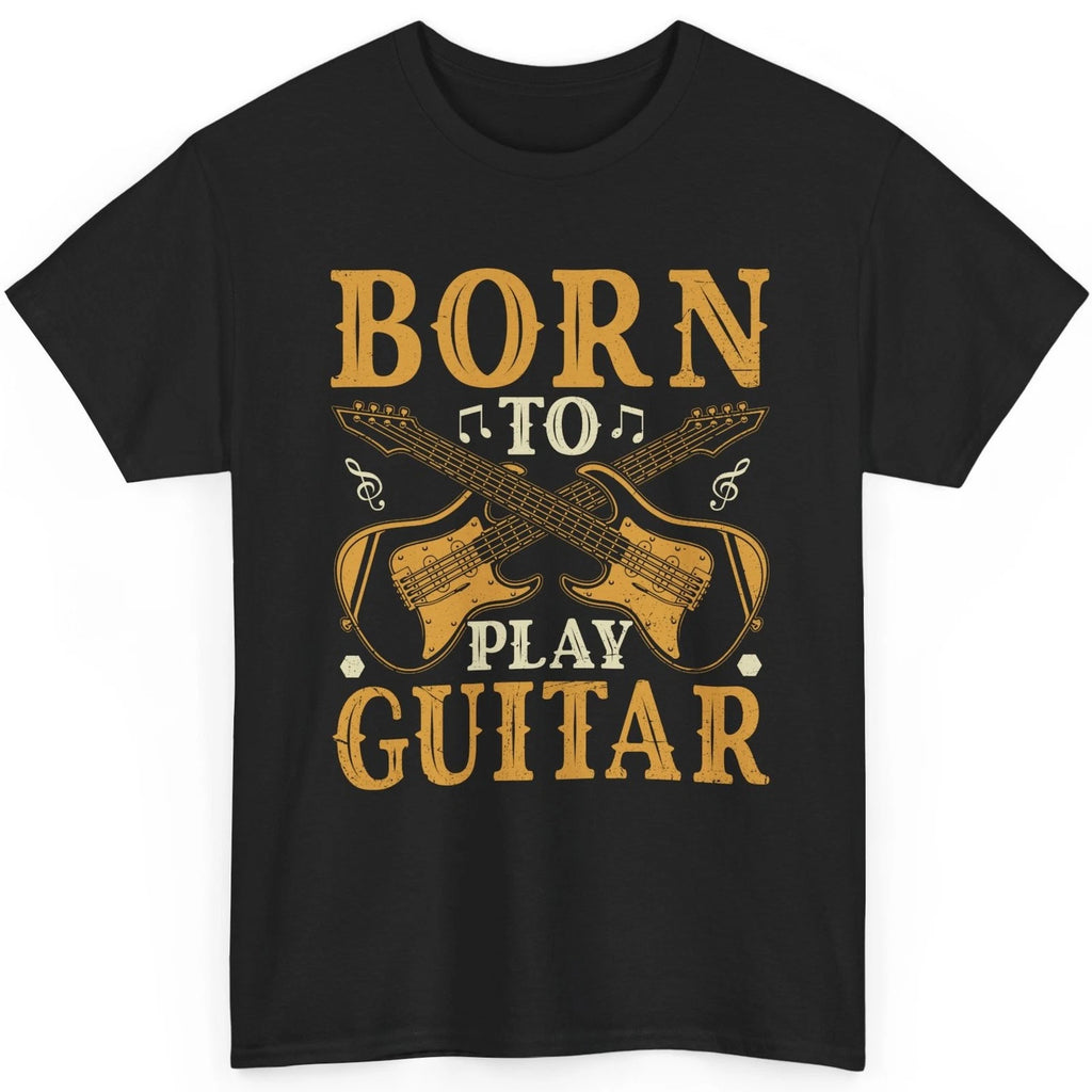 Born To Play Guitar T Shirt Vintage Music Graphic Tee Rock Band Guitarist Top
